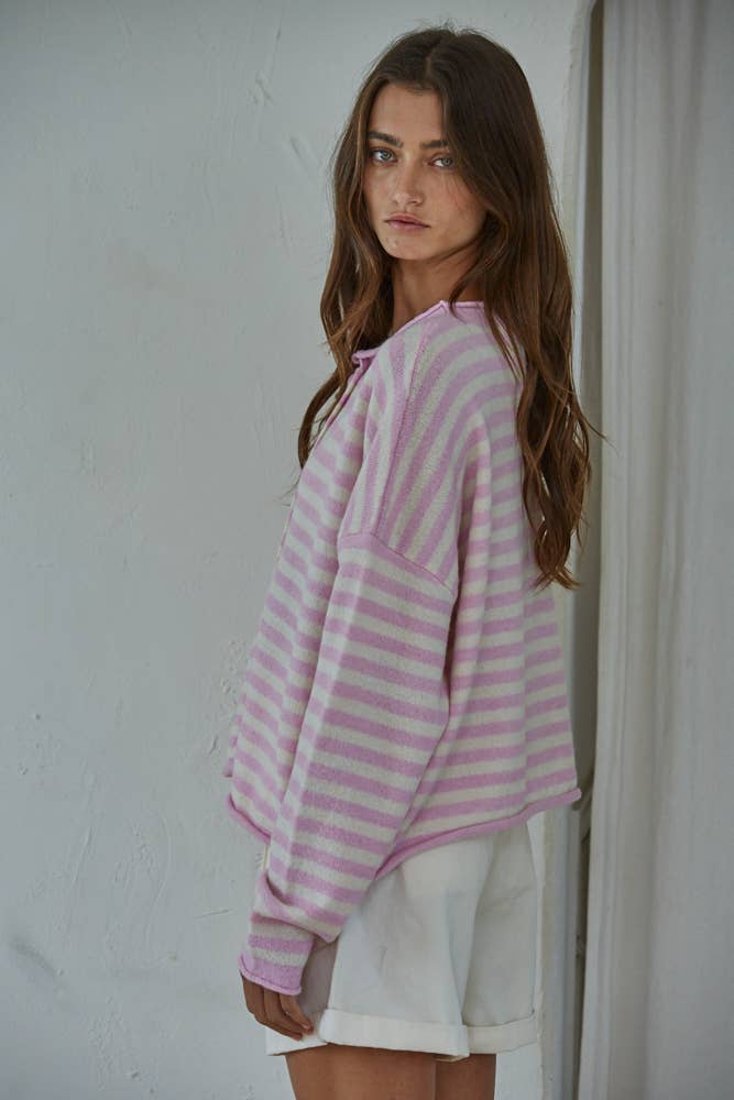 Everyday Striped Lightweight Cardigan