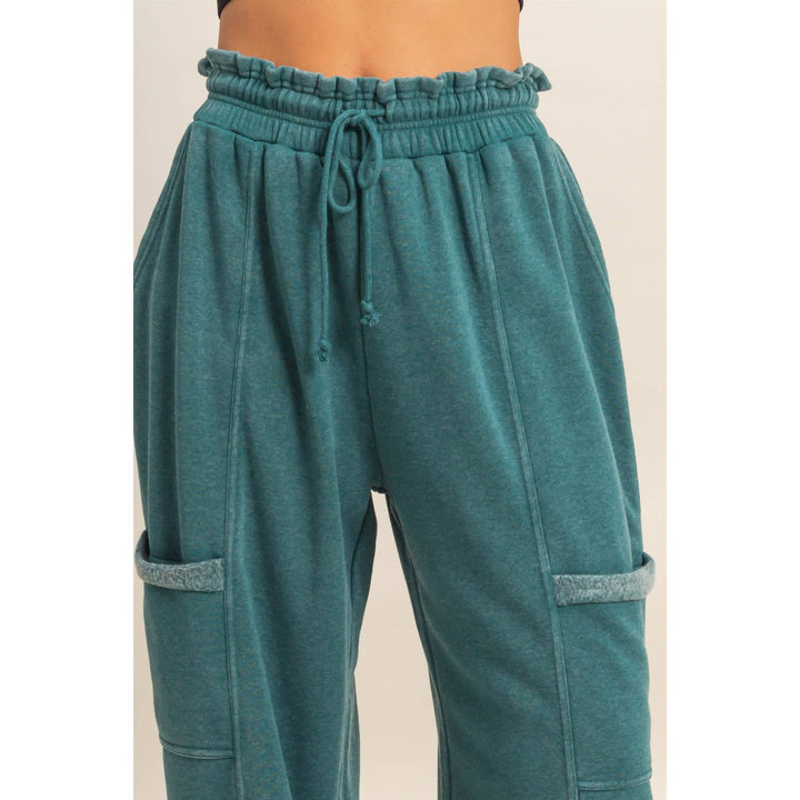Dark Teal Wide Leg Joggers