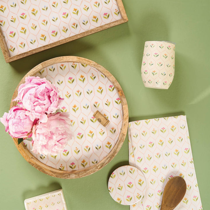 Round Wood Enamel Tray-Handpicked For You