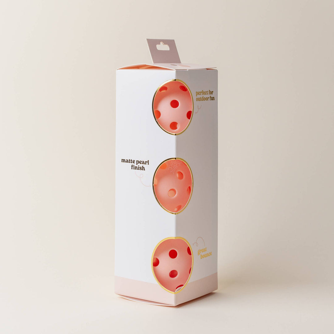 Set of 3 Outdoor Pickleballs (Matte Pearl Pink)