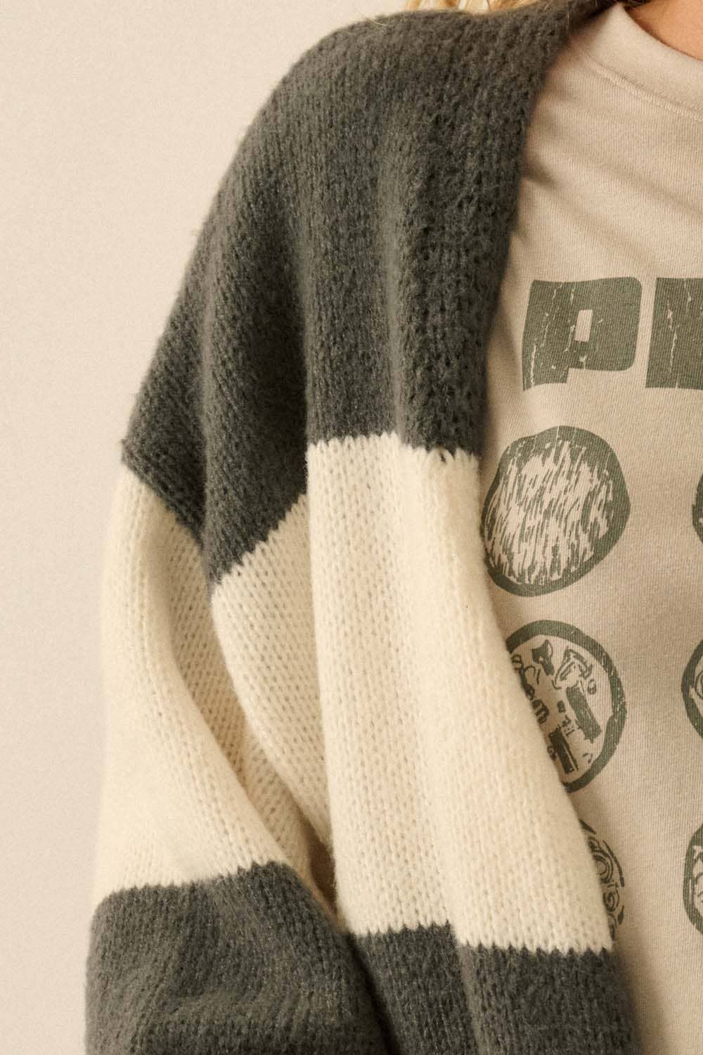 Cozy Striped Knit Cardigan