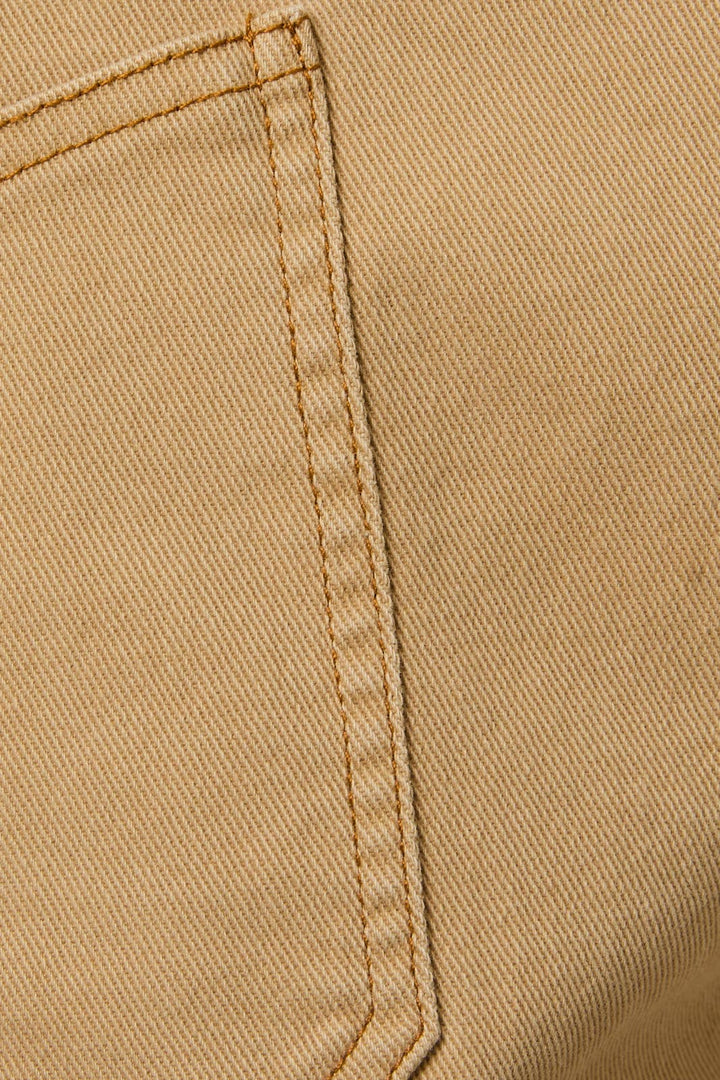 High Waisted Tan Stretch Twill Shorts