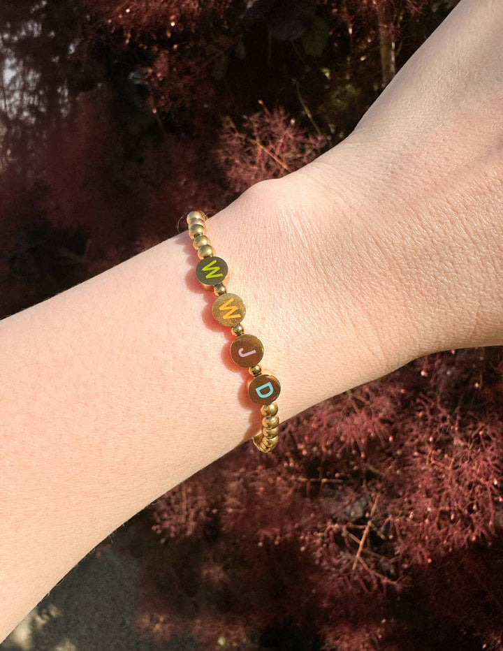 Gold WWJD Letter Bracelet