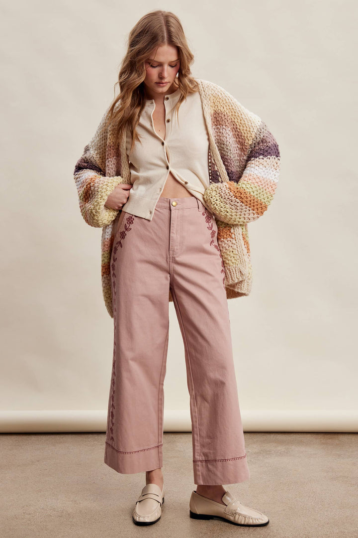 Creamy Striped Crochet Cardigan