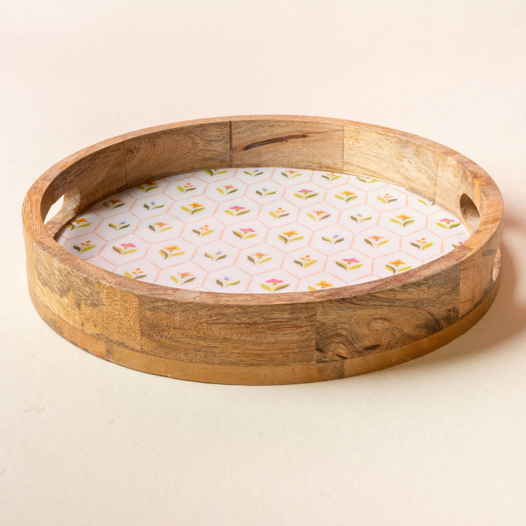 Round Wood Enamel Tray-Handpicked For You