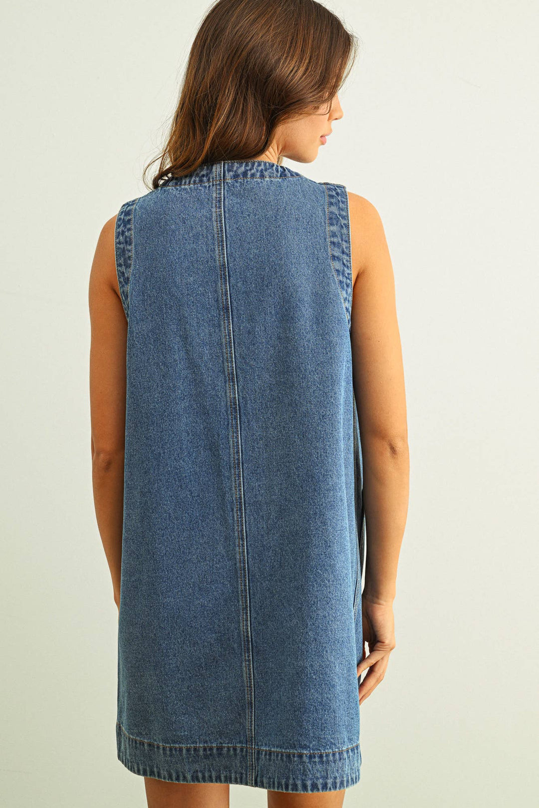 Sleeveless Denim Mini Dress