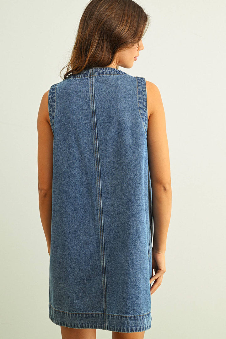 Sleeveless Denim Mini Dress